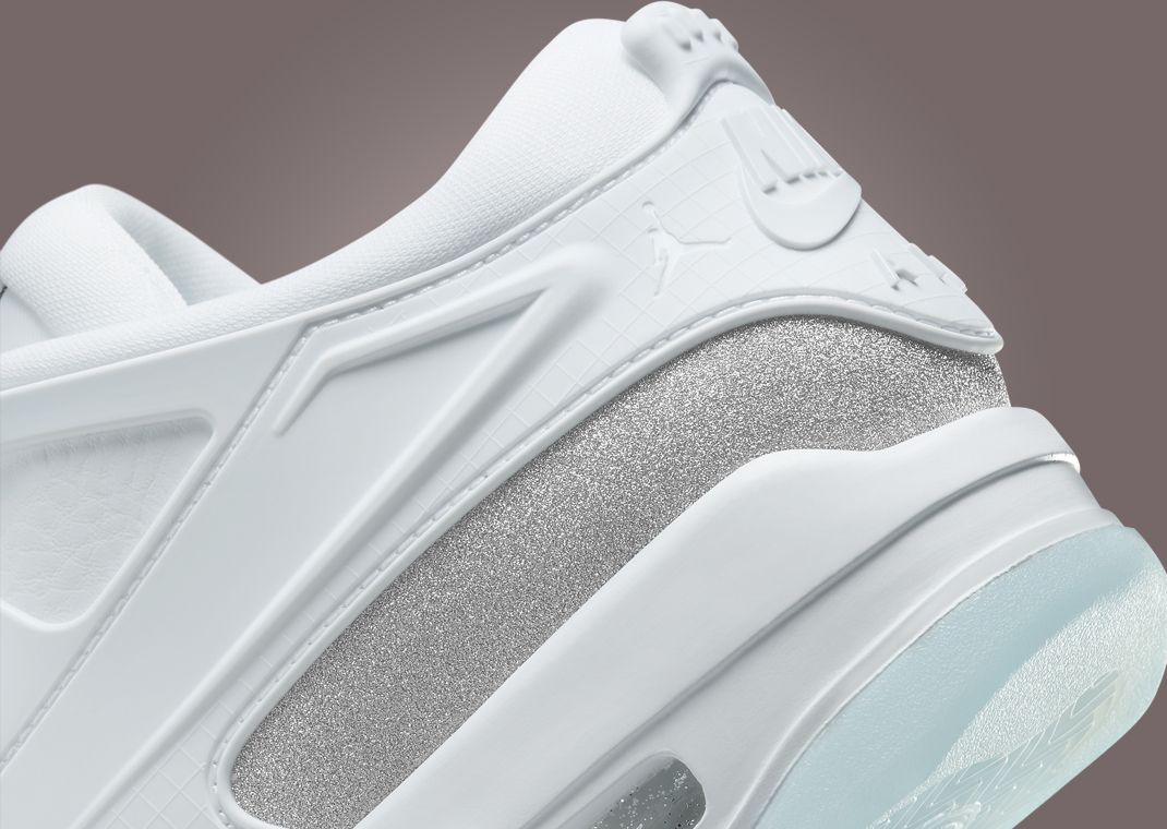 silver glitter and white jordans