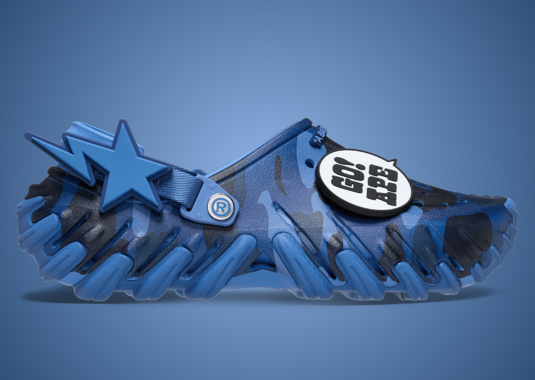BAPE x Crocs Echo RO Clog Navy Lateral