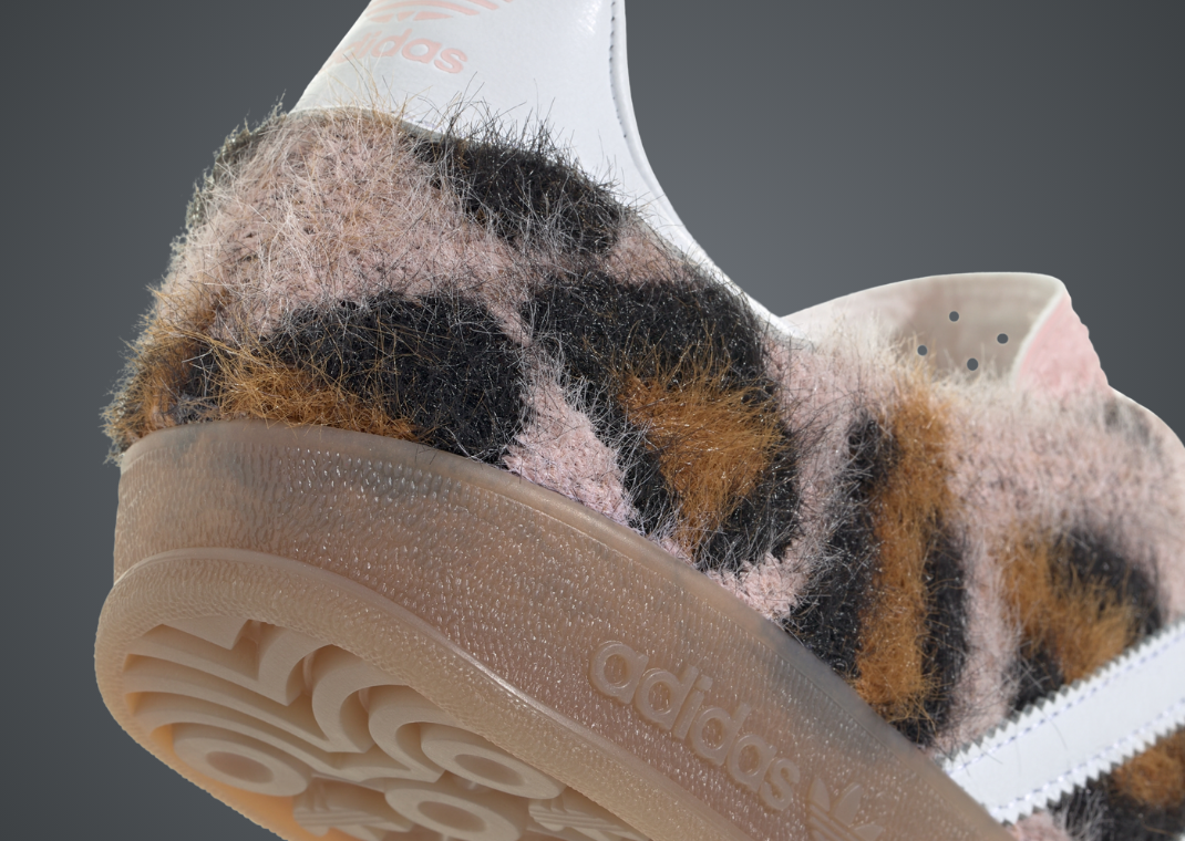 atmos Pink x adidas Gazelle Indoor Trinity Leopard Sand Pink Heel
