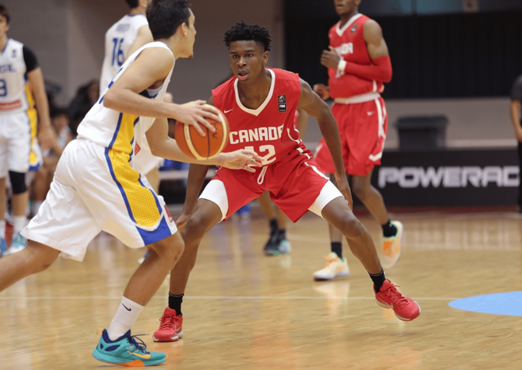 Shai Gilgeous-Alexander playing for Team Canada in 2016