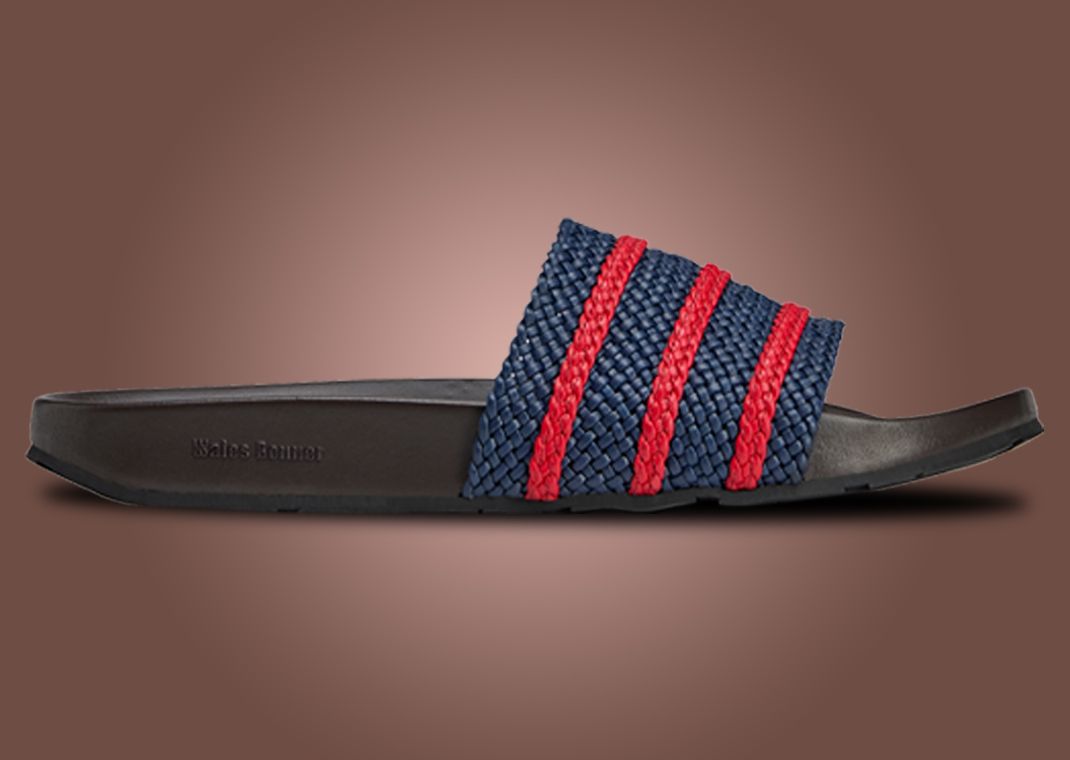 Wales Bonner x adidas Adilette Slide Blue Red - Lateral