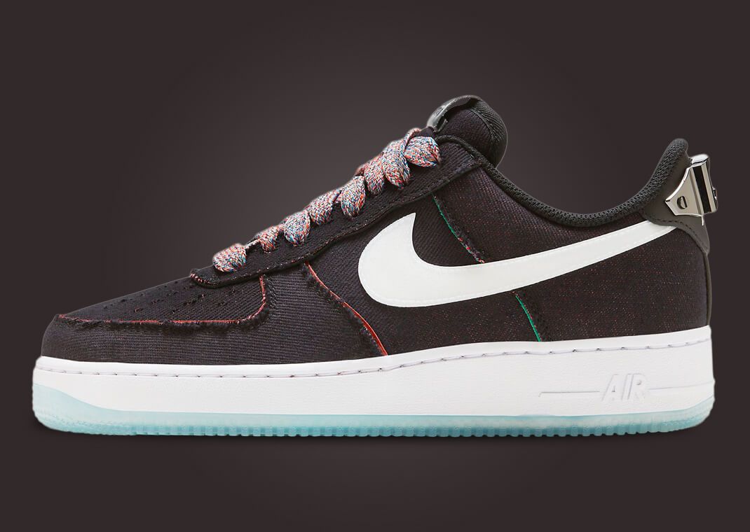 nike air force 1 low black denim