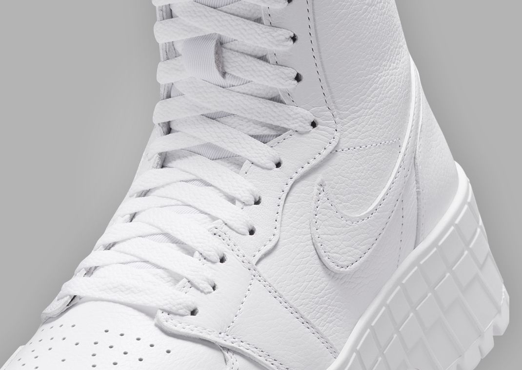 Air Jordan 1 Brooklyn Boot Triple White (W) Midfoot Detail