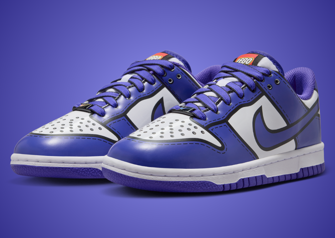 LEGO x Nike Dunk Low White Bright Concord (GS) - Angle
