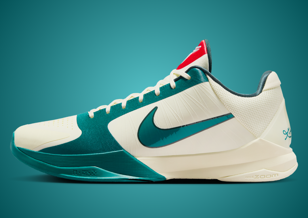 Caitlin Clark x Nike Kobe 5 Protro Coconut Milk Bright Spruce PE Lateral