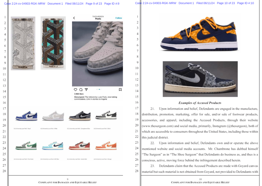 Goyard's complaints in the lawsuit