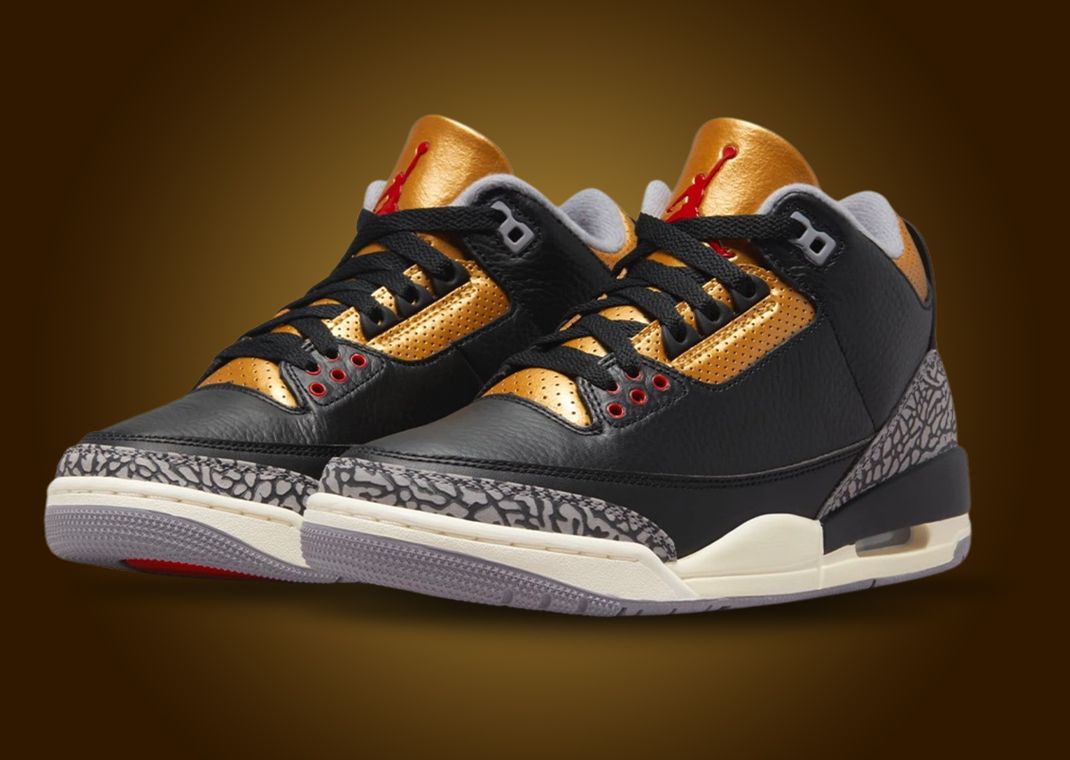 Air Jordan 3 Retro Black Metallic Gold Cement (W)