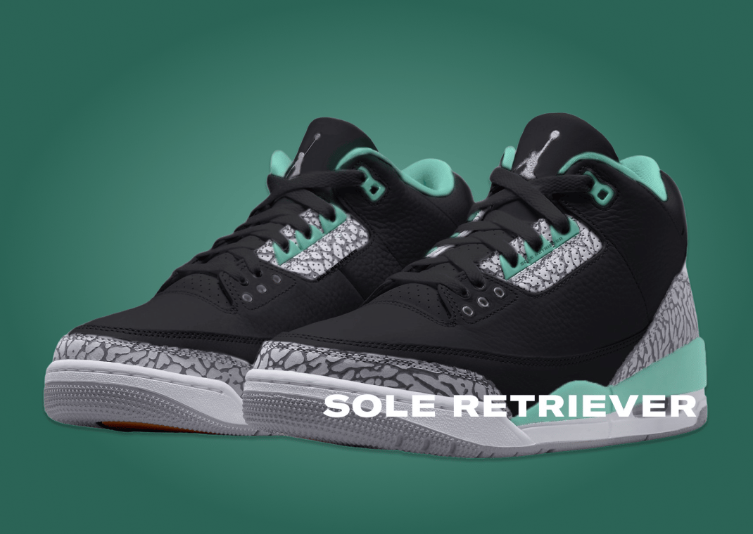 Air Jordan 3 Retro Green Glow Mock-Up