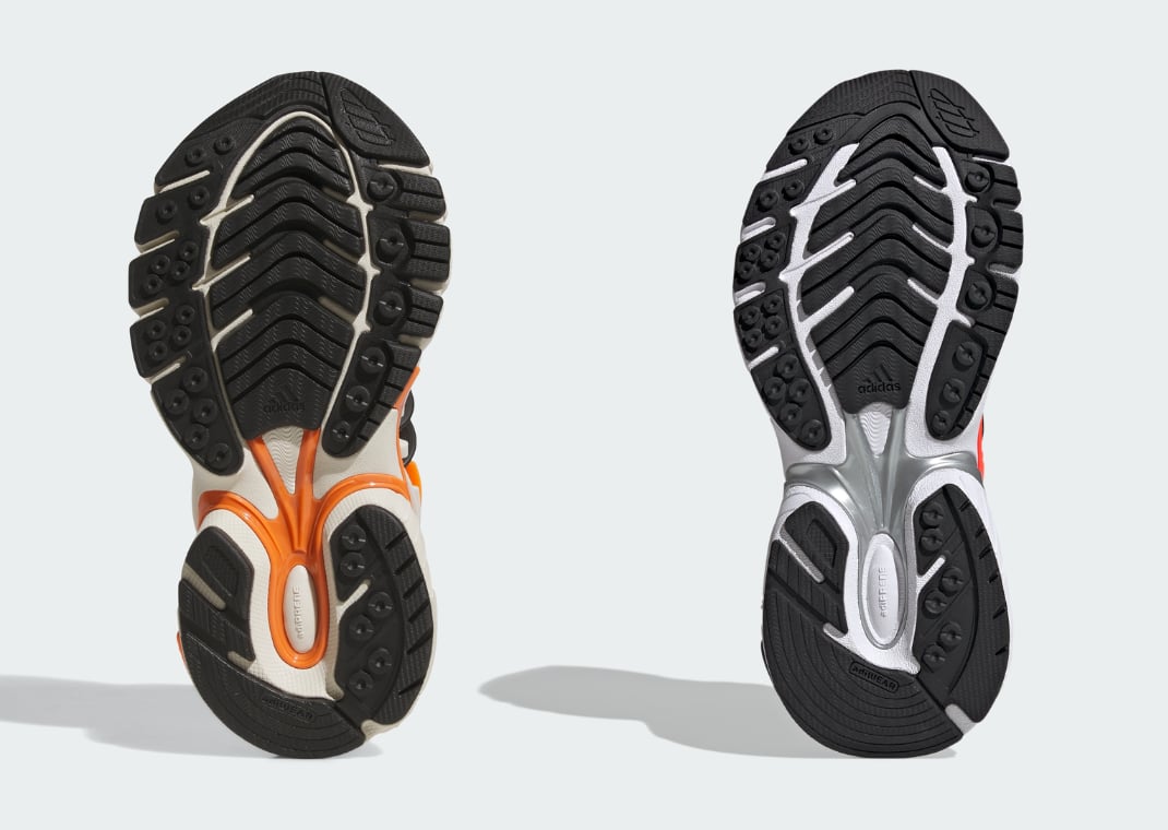 adidas Jellyfish outsole (left) and adidas Squid outsole (right)