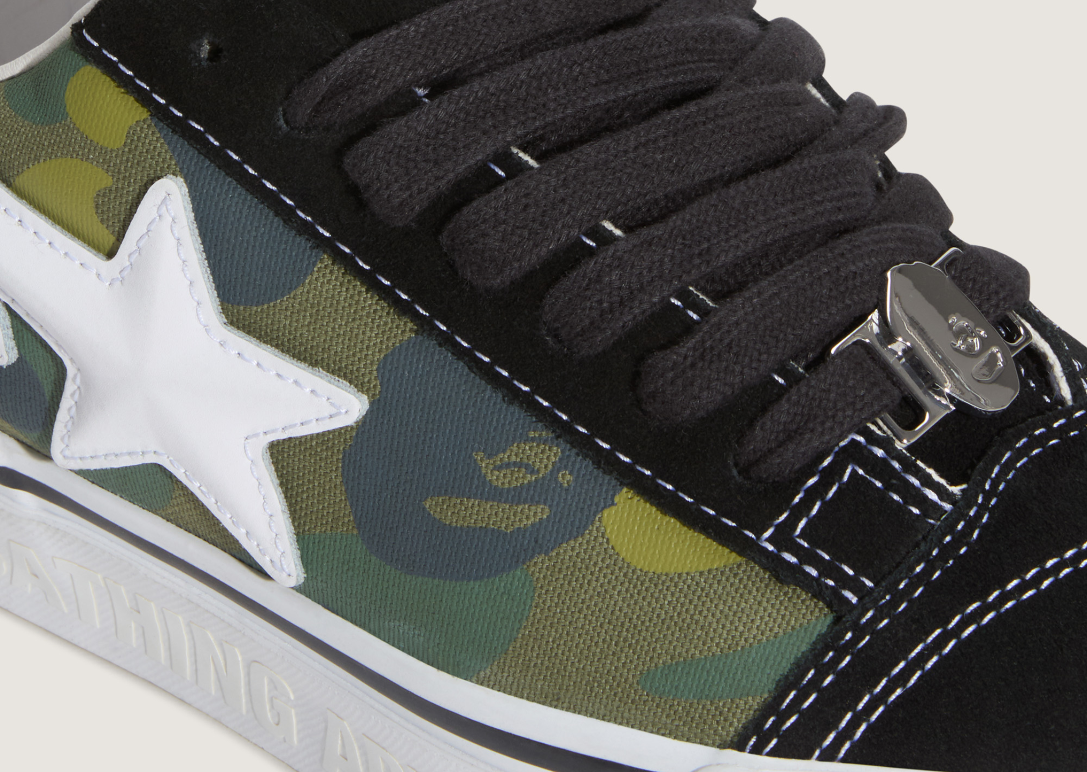 BAPE x Vans Knu Skool Camo Green Detail