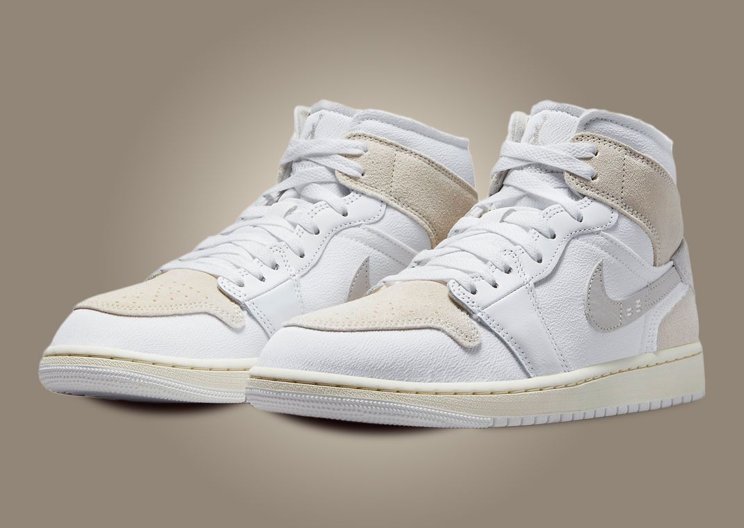 Air Jordan 1 Mid SE Craft White Light Orewood Brown