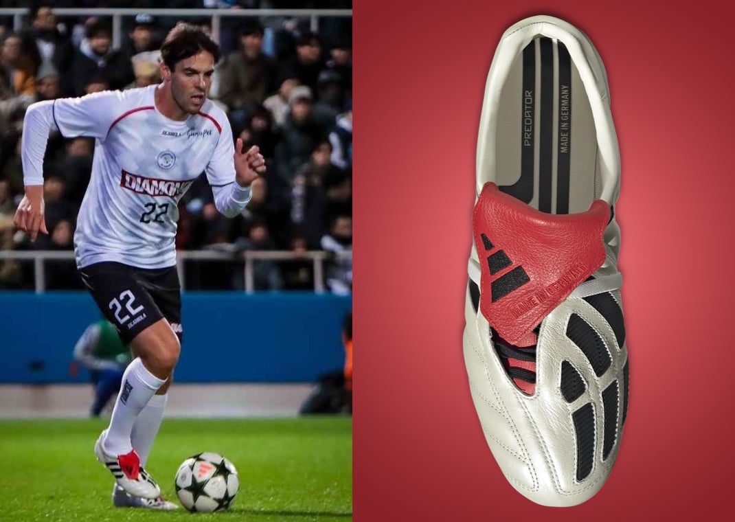 Kaká wearing the adidas Predator Mania FG Cleat Champagne