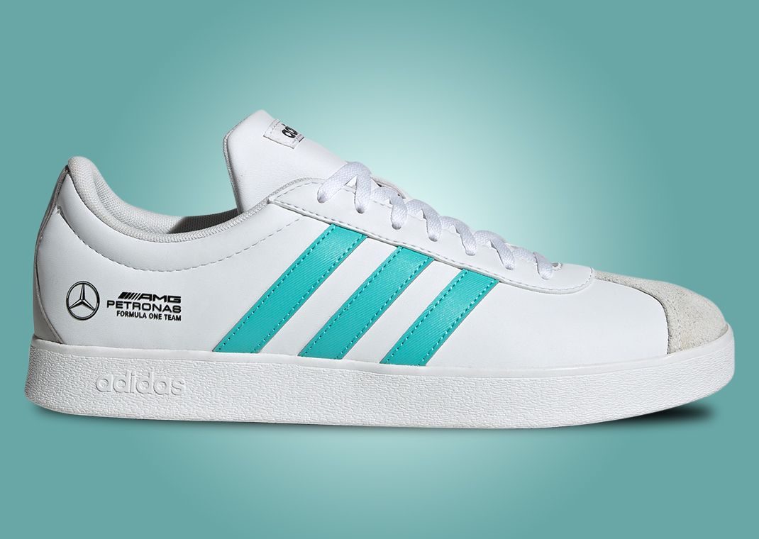 Mercedes AMG Petronas Formula One Team x adidas VL Court Cloud White Lateral