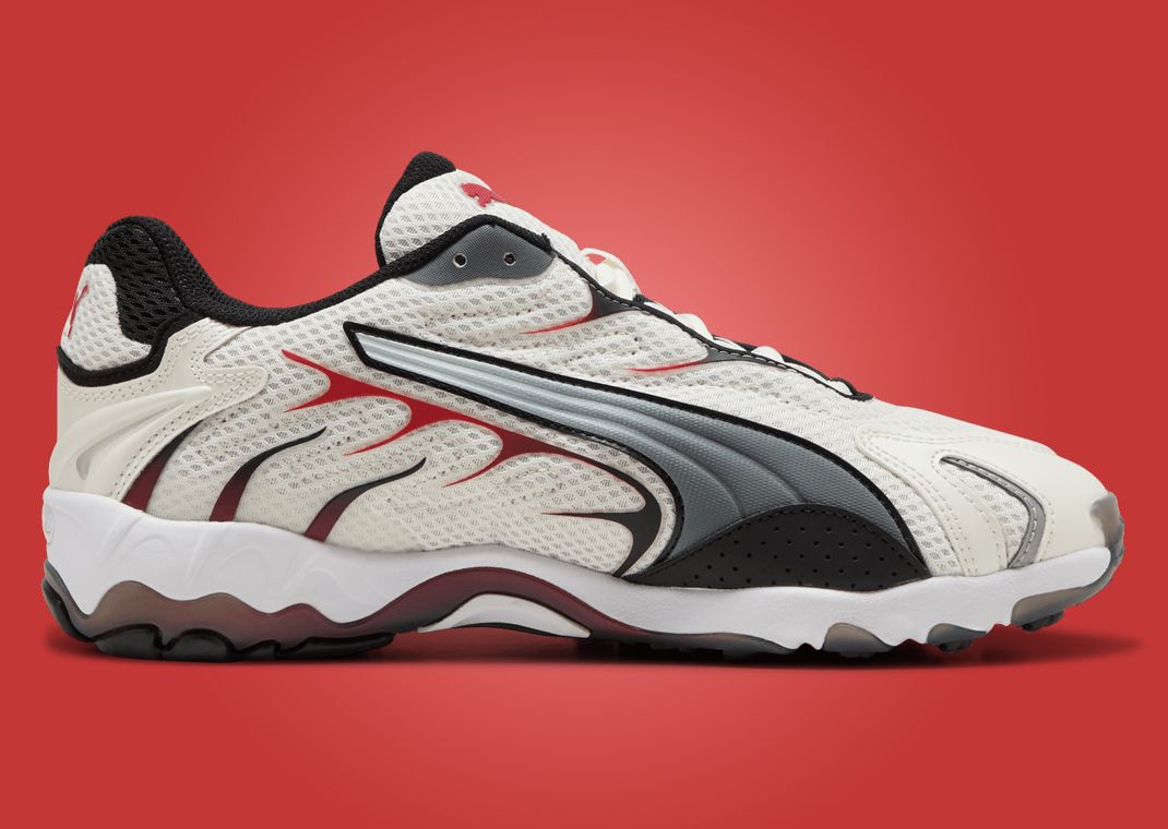Puma Inhale White Black Red Medial