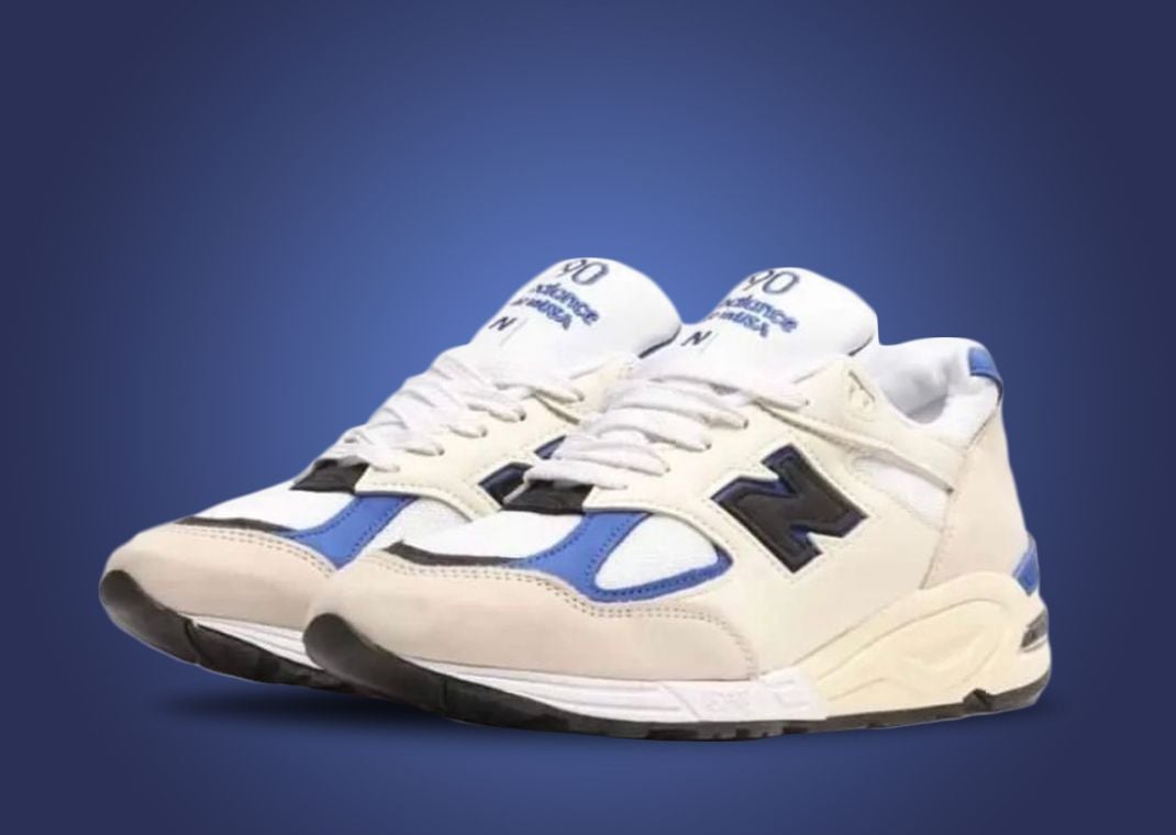 New Balance 990v2 Made in USA Cream Blue