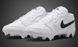 Jordan Brand is Ready for Football Season with a White Cement Air Jordan 1 Low TD Cleat