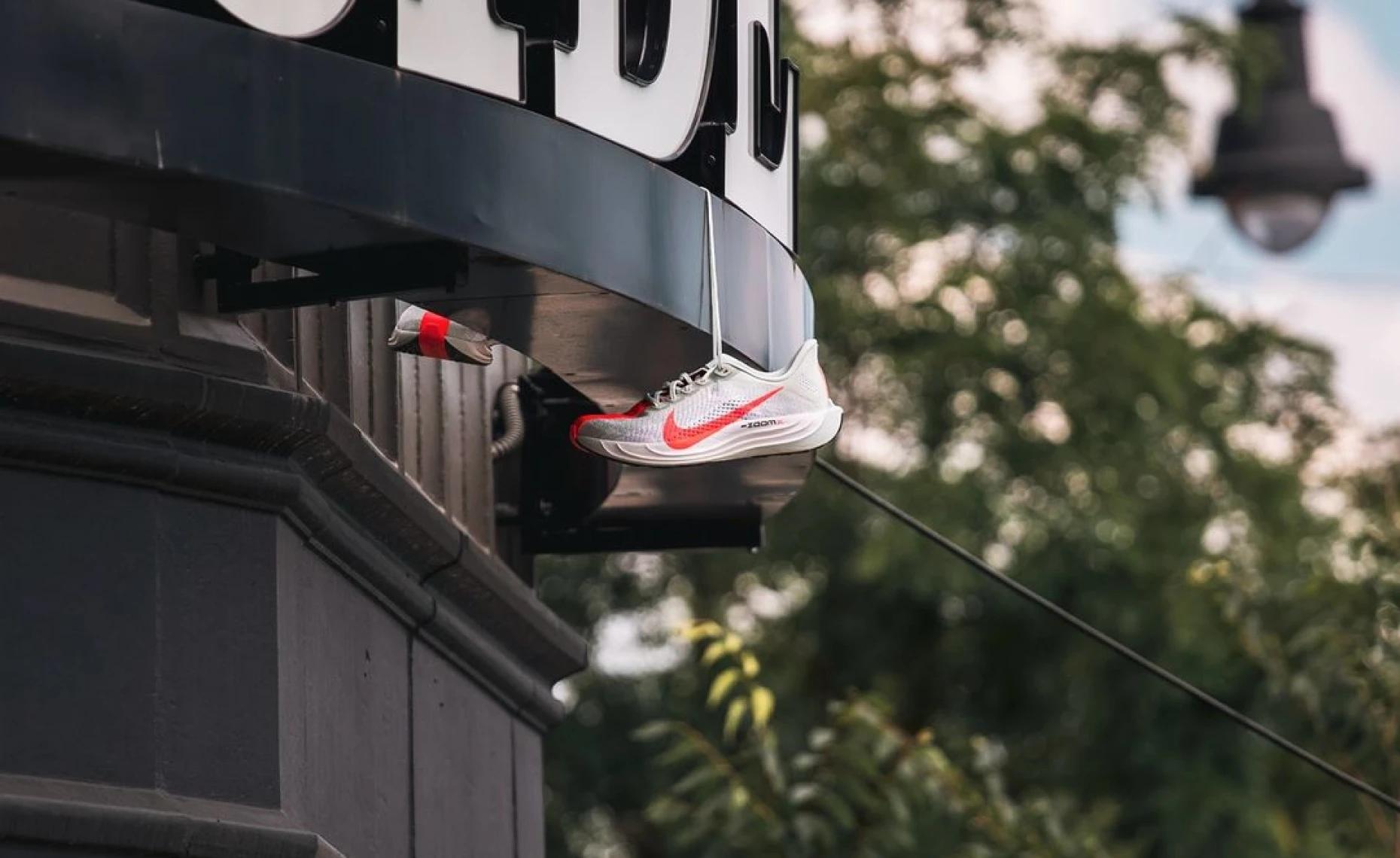 Nike Pegasus plus hanging off local Boston Bar, Cityside.