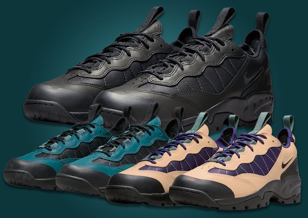 Nike ACG Air Mada "Triple Black," "Teal" and "Tan"