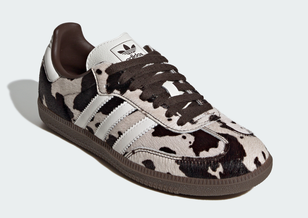 adidas Samba Cow Print White Black - Angle
