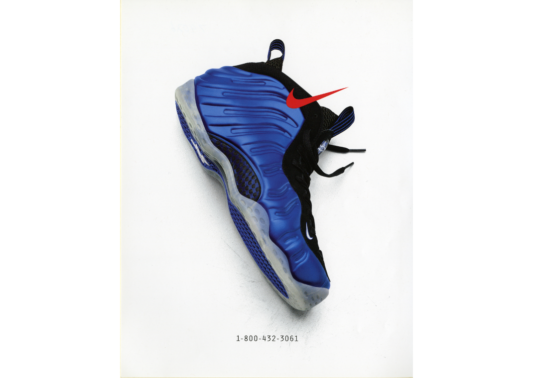 Nike foamposite royal blue best sale