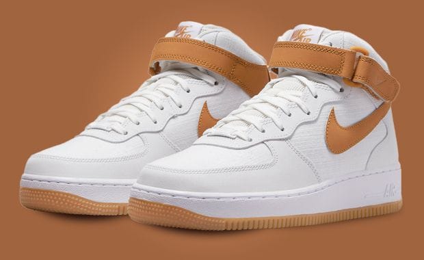 Feel The Heat With The Nike Air Force 1 '07 Mid Summit White Desert Ochre