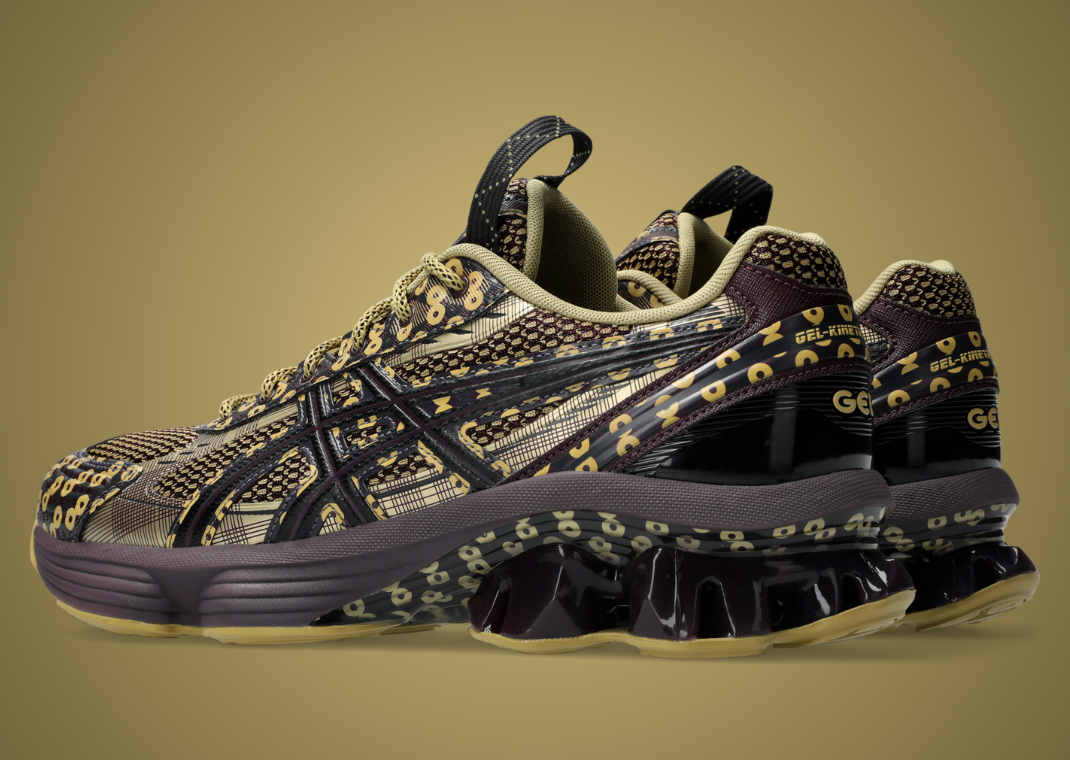 Kiko Kostadinov x Asics US7-S Gel-Kinetic Fluent Brown Yellow - Heel Angle