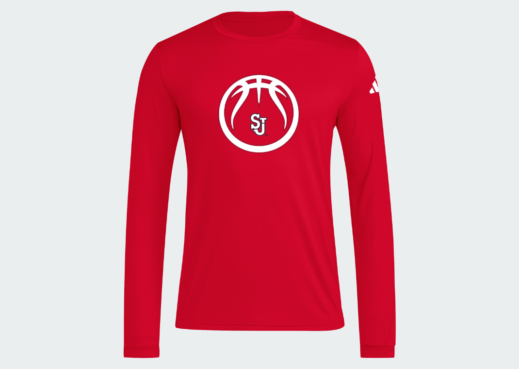 adidas St. John's Basketball Long Sleeve Tee Red