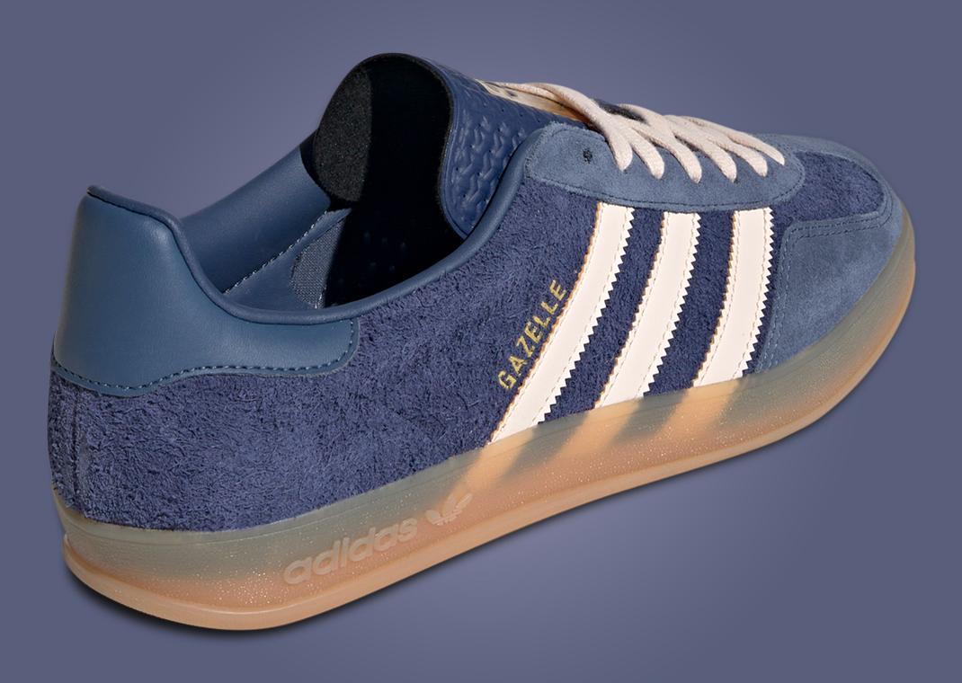 adidas Gazelle Dark Blue Bliss Orange Heel Angle