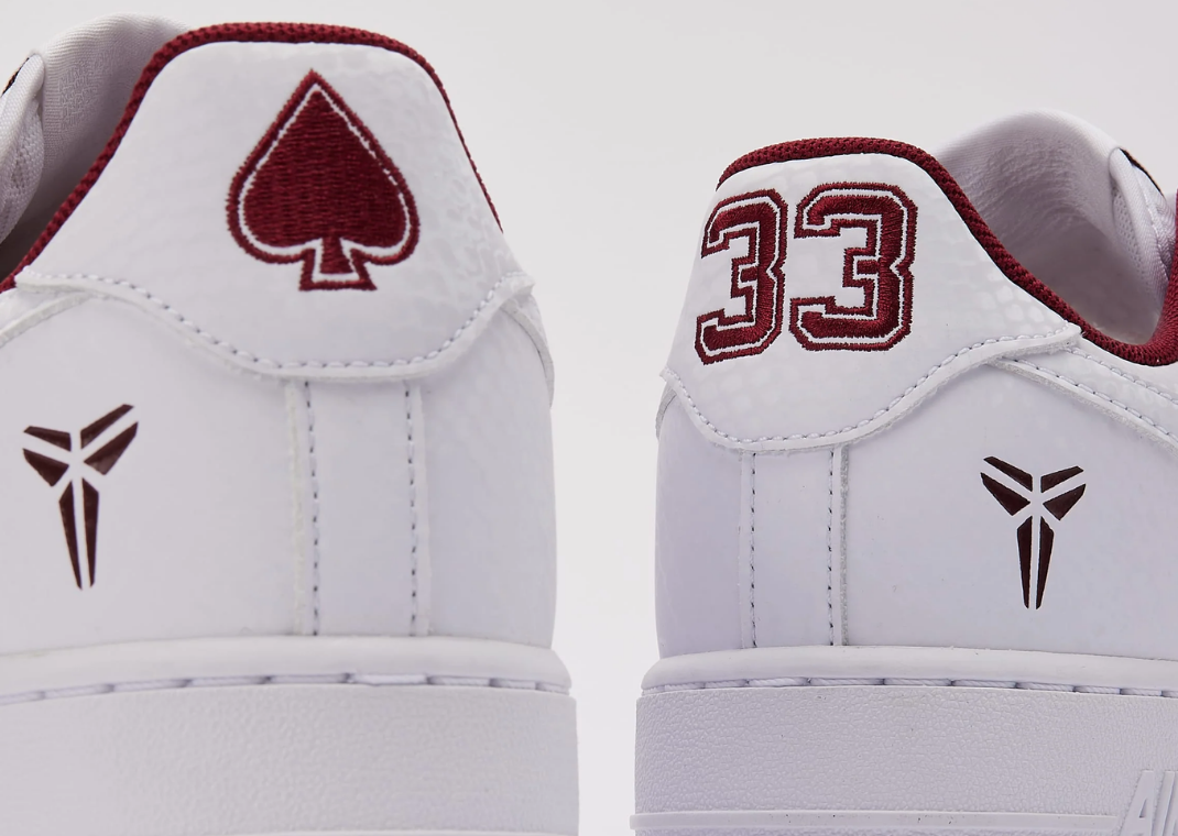 Kobe Bryant Nike Air Force 1 Low Lower Merion Aces White Heel