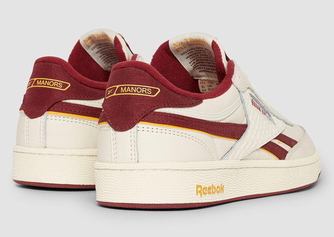 MANORS x Reebok Club C Revenge Vintage Burgundy Heel Angle