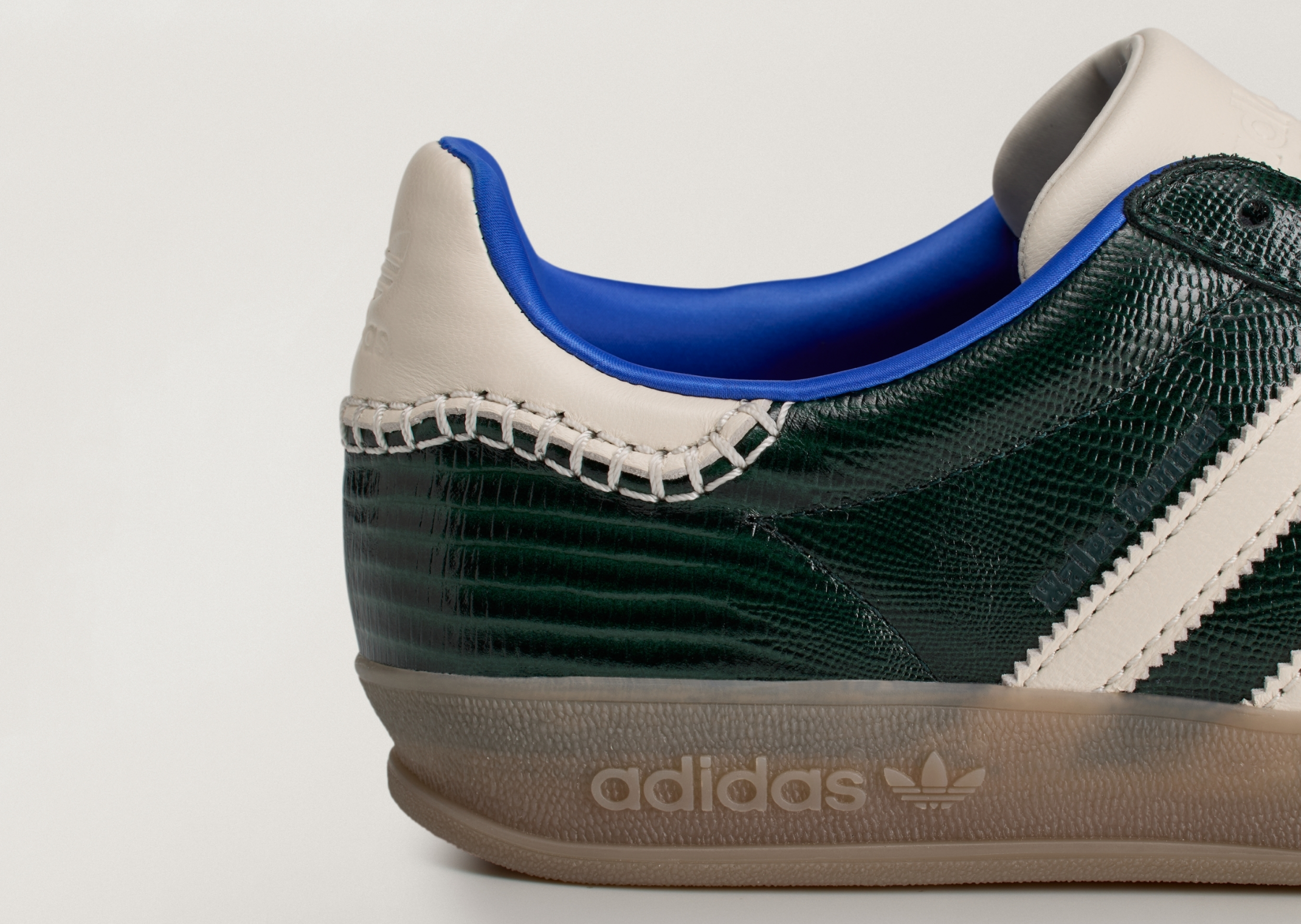 Wales Bonner x adidas Gazelle Croc Green Night - Heel Detail