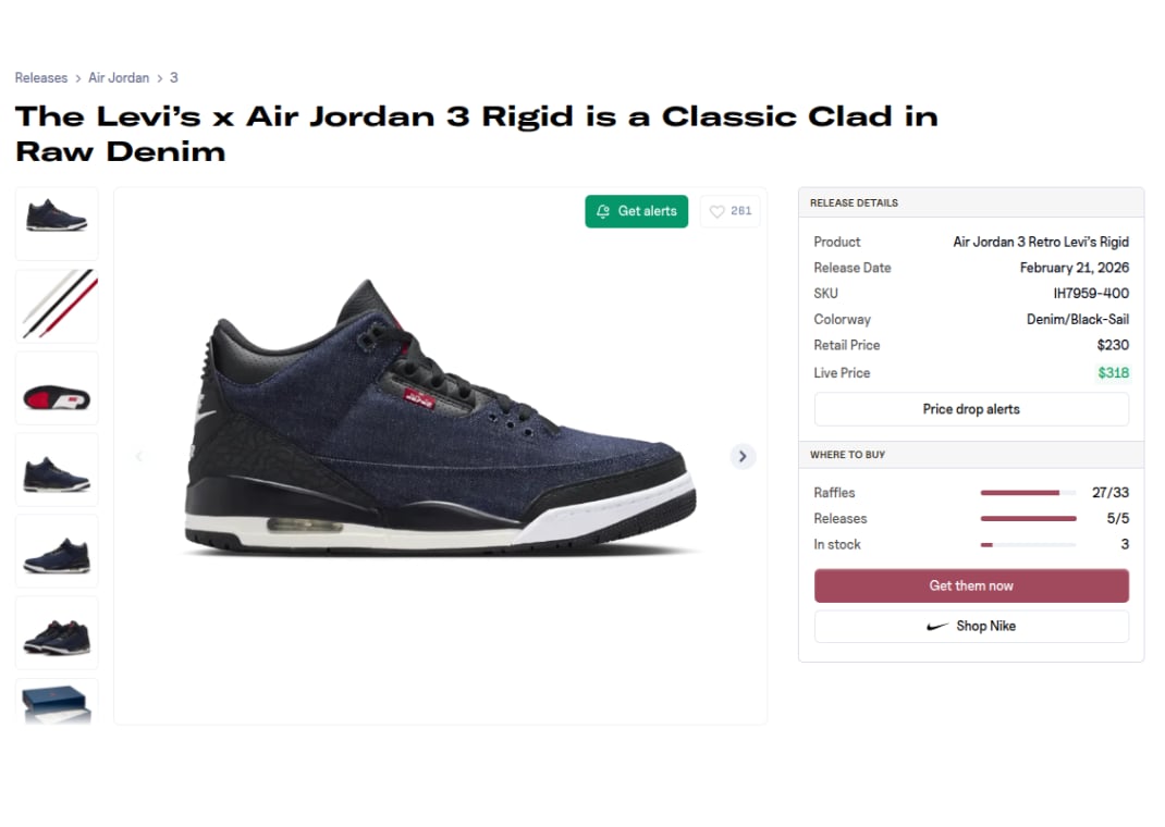 Where to Buy the Levi's x Air Jordan 3 Pack