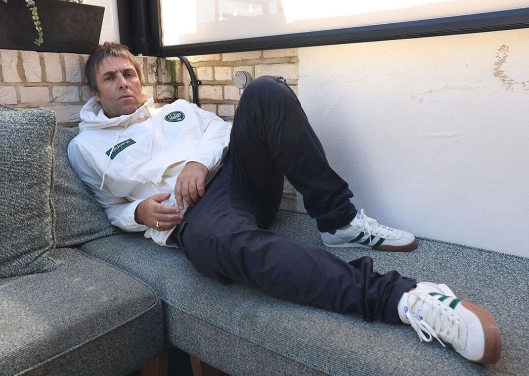 Liam Gallagher Wearing His adidas LG2 SPZL Bottle Green