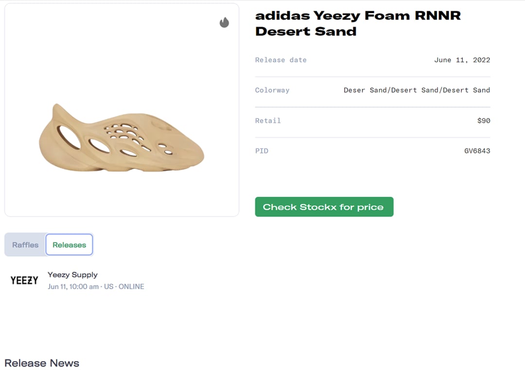 adidas Yeezy Foam RNNR Desert Sand Release Guide
