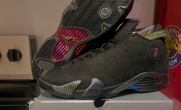 The Latest EYBL PE Sample is a Clean Black Suede Air Jordan 14