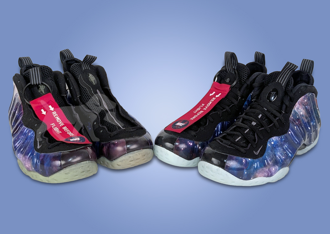 Nike Air Foamposite One Galaxy (2012) vs. Nike Air Foamposite One Galaxy (2025)