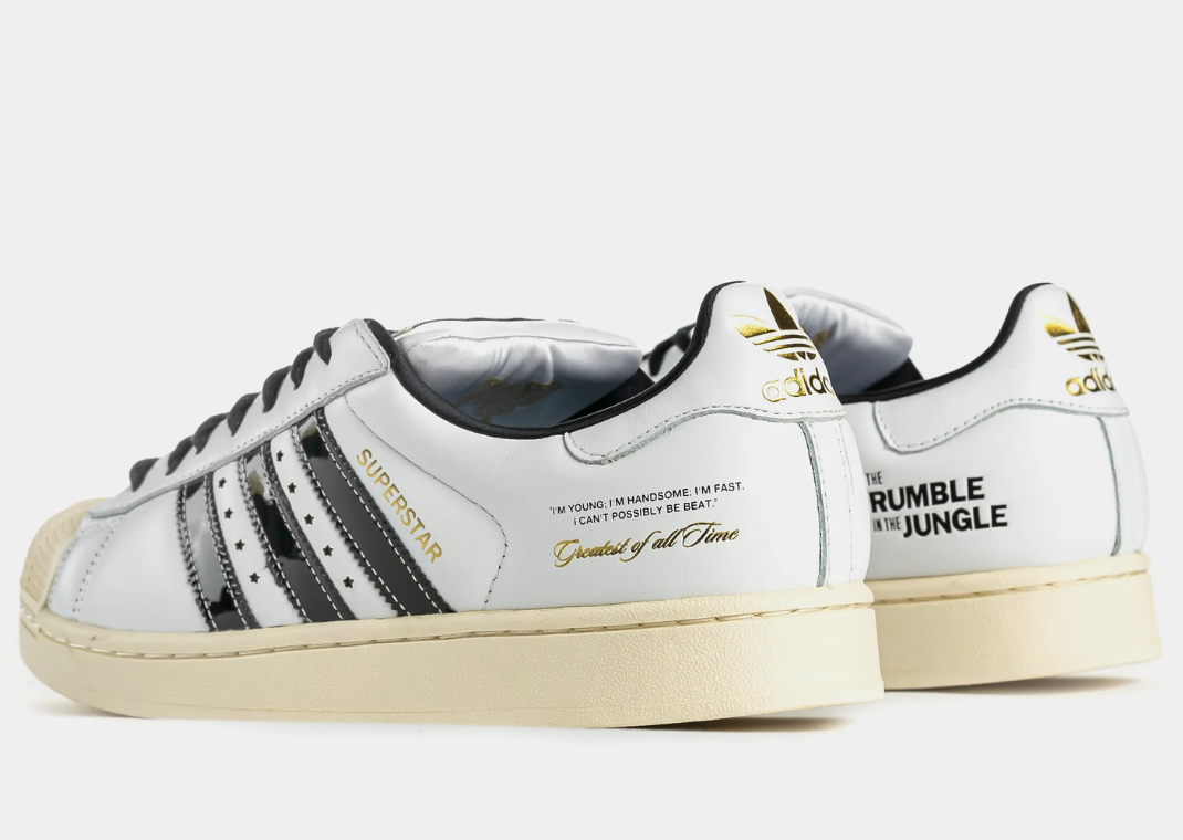 Shoe Palace x Muhammad Ali x adidas Superstar Cloud White - Heel Angle