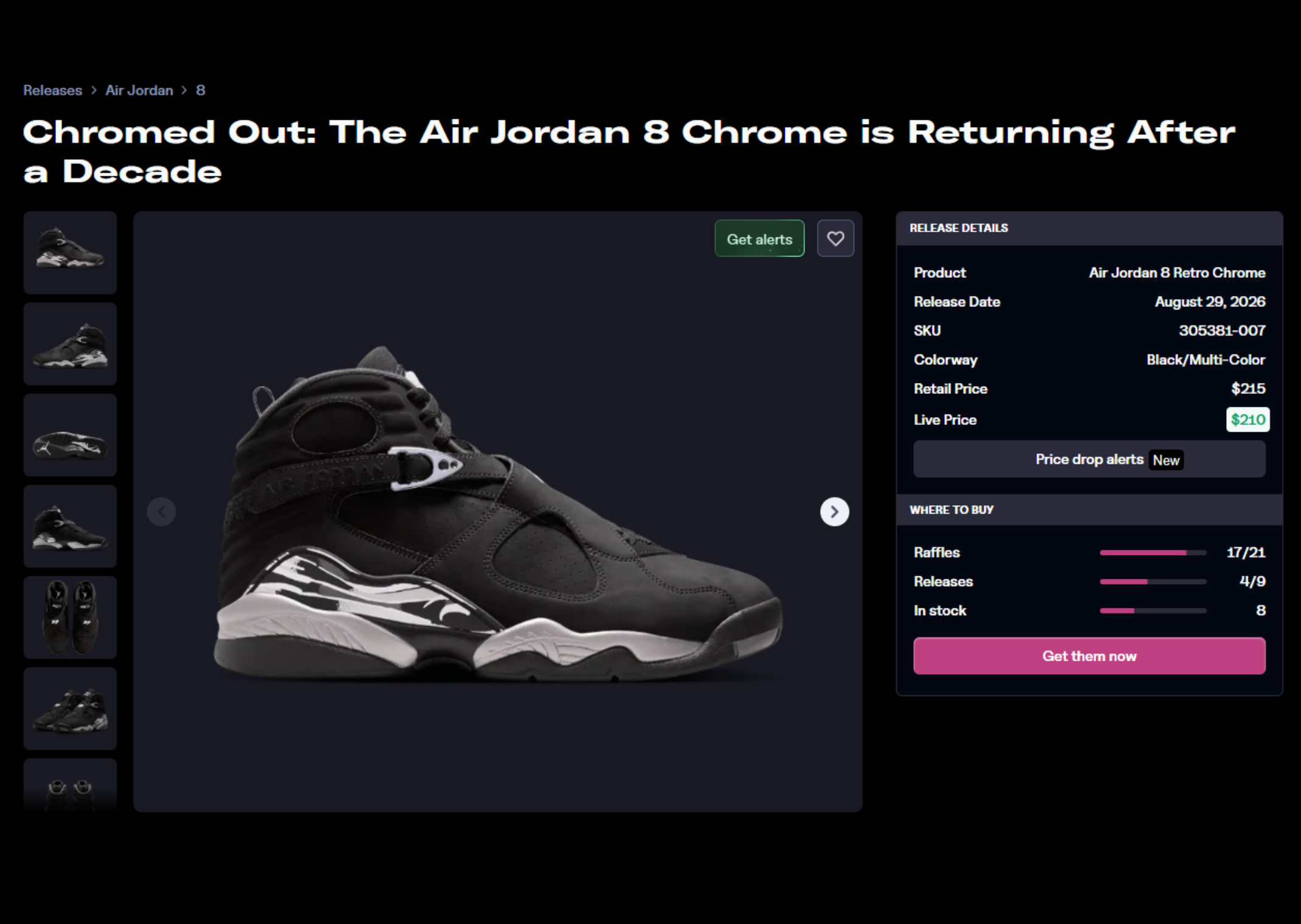 Air Jordan 8 Retro Chrome