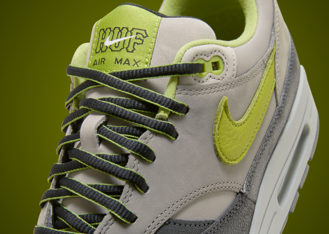 HUF x Nike Air Max 1 Anthracite Pear Tongue