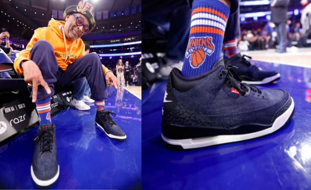 Spike Lee Debuts Levi's x Air Jordan 3 Collab Courtside at Knicks vs Nets