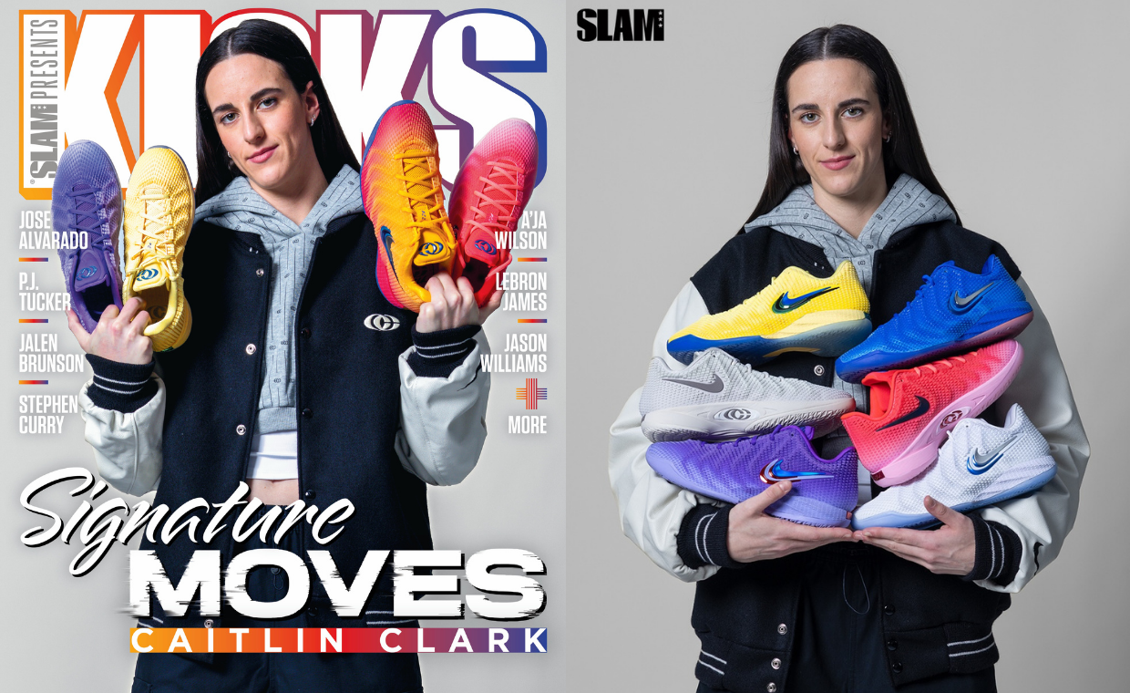 Caitlin Clark Shows Multiple Nike Caitlin 1 Colorways on Her SLAM Cover