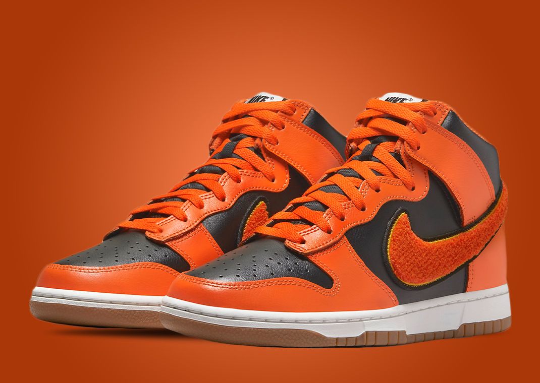 Nike Dunk High University Black Safety Orange