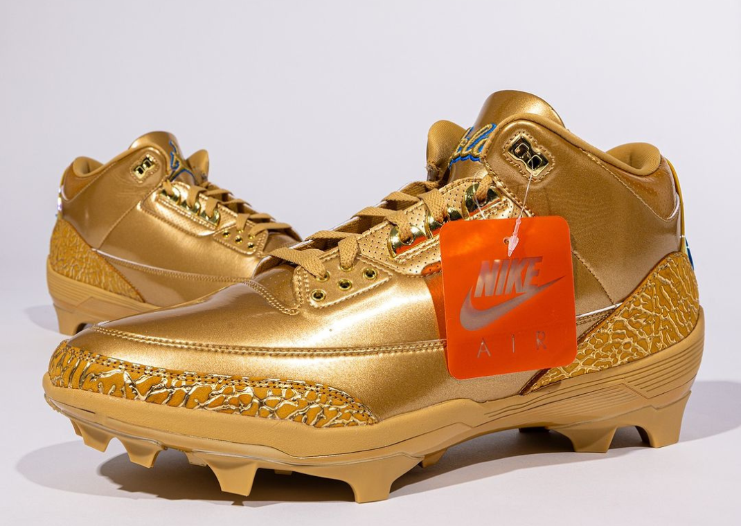 UCLA Air Jordan 3 TD Cleat Golden PE