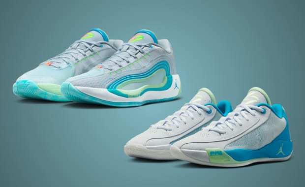 Luka Doncic adds Football Grey and Laser Blue to the Jordan Luka 4 and Jordan Luka .77