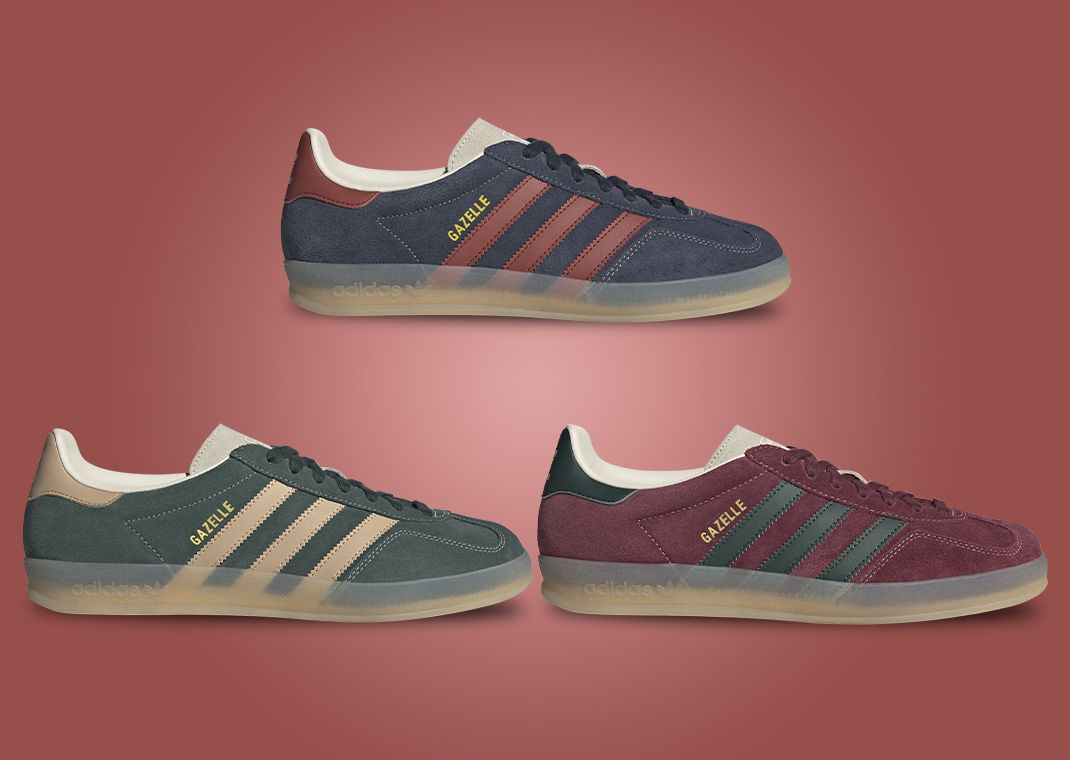 adidas Gazelle Indoor Shadow Green, Shadow Red, & Legend Ink