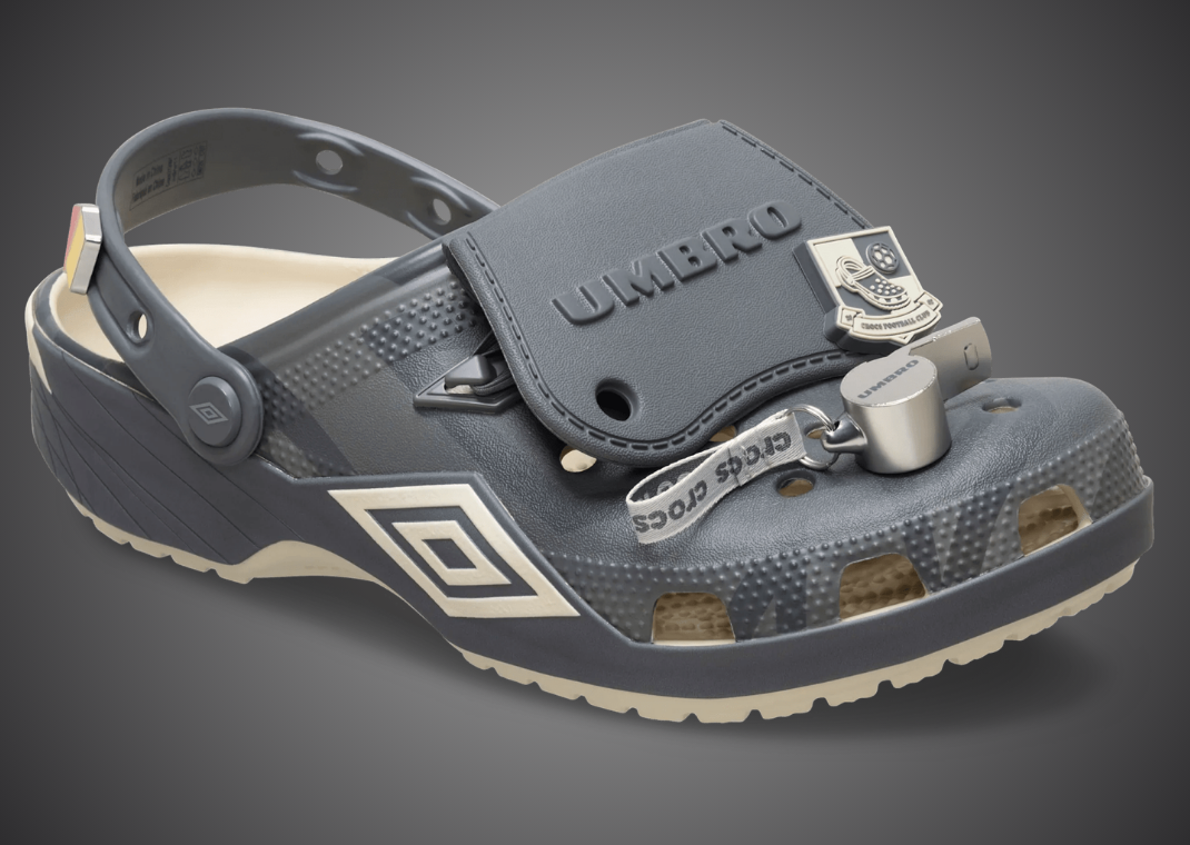 Umbro x Crocs Classic Clog Bone Slate Grey - Angle