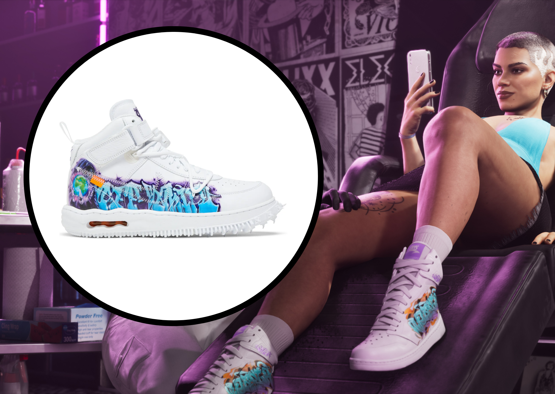 Off-White x Nike Air Force 1 Mid Graffiti
