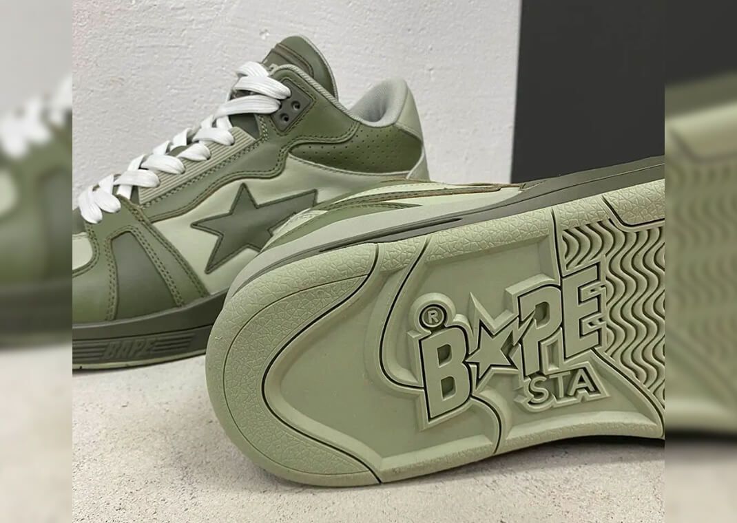 靴 A Bathing Ape BAPE Clutch Sta Olive Drab A Bathing Ape Clutch Sta Olive Drab Men's - 1J30-191-020-OLD