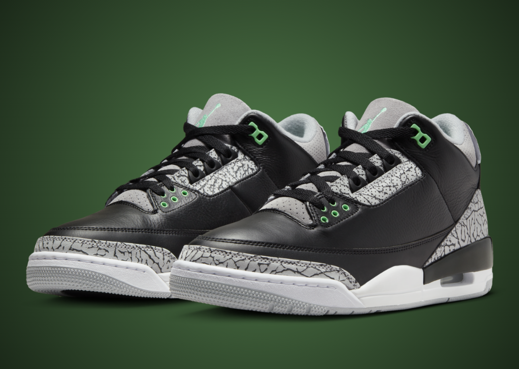 Air Jordan 3 Retro Green Glow Angle