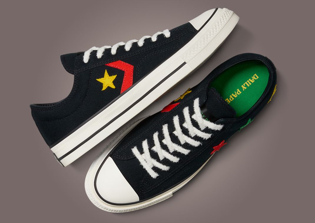 Daily Paper x Converse Star Player 76 Ox Black Lateral and Top